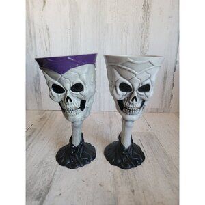 Vintage skull plastic goblet scary Halloween cup set unique
